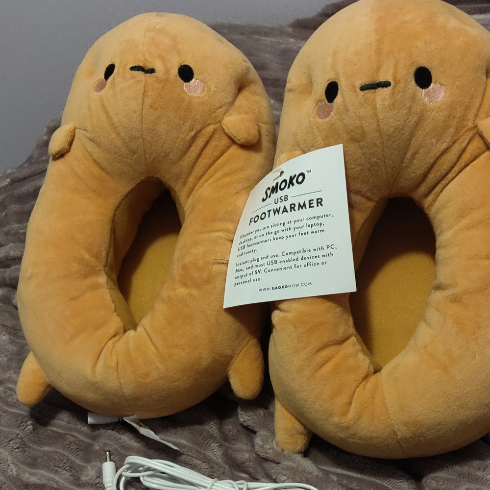 Smoko Orange Brown Foot Warmer Slippers - Picture 5 of 6